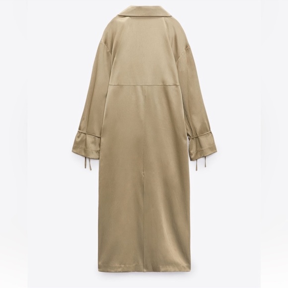 Zara Wrinkle Look Flowy Trench Coat - Picture 8 of 14
